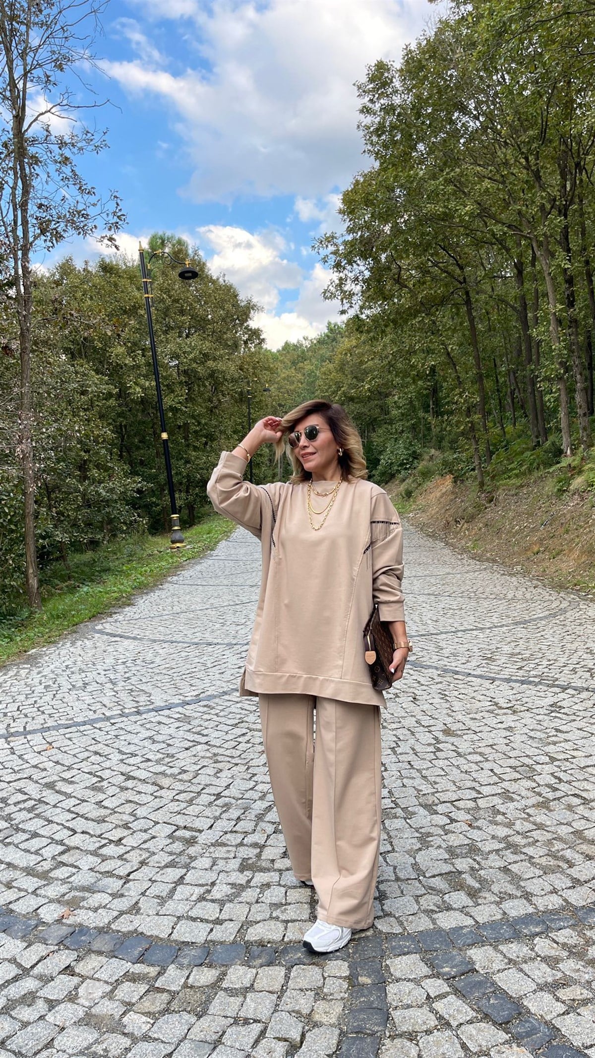 Zincirli Tunik Sweat (Bej)