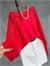 Ajur Detaylı Yarasa Kol Merserize Triko (Kırmızı) 