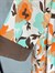 Akdeniz Çiçek Desenli Kuşaklı Kimono (Oranj)