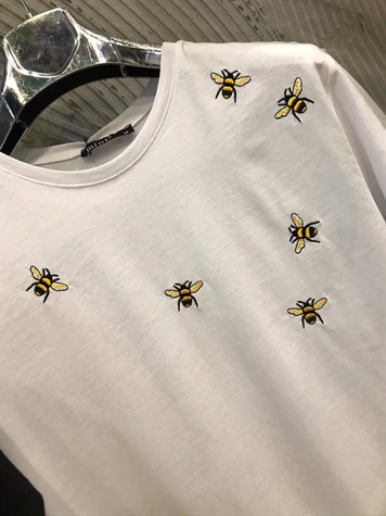 Arı Nakış İşçilikli Tshirt (BEYAZ & SİYAH)
