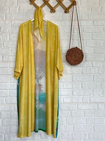 Arkası Desenli Kimono