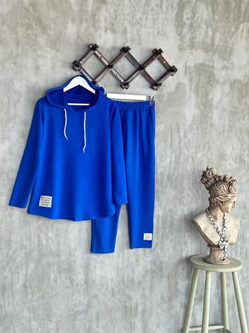 Arma Detaylı Kapşonlu Takım (Saks)
