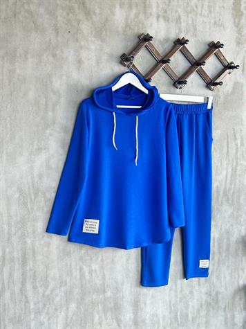 Arma Detaylı Kapşonlu Takım (Saks)
