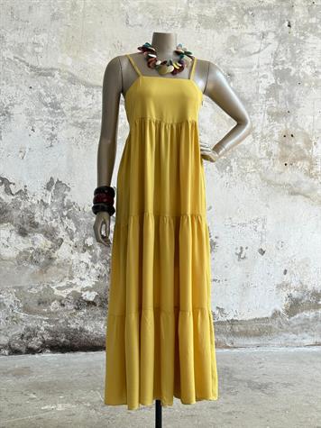 Ayarlanabilir İp Askılı Maxi Boy Elbise (Yağ Yeşili)