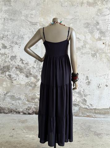 Ayarlanabilir İp Askılı Maxi Boy Elbise (Lacivert)
