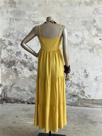 Ayarlanabilir İp Askılı Maxi Boy Elbise (Yağ Yeşili)