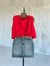 Bağlamalı Drape Yaka Balon Model Krep Bluz (Kırmızı)