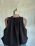 Bağlamalı Drape Yaka Balon Model Krep Bluz (Siyah)