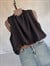 Bağlamalı Drape Yaka Balon Model Krep Bluz (Siyah)