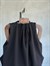 Bağlamalı Drape Yaka Balon Model Krep Bluz (Siyah)