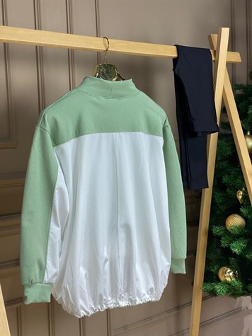 Balıkçı Yaka Polarlı Sweat (Yeşil)