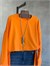 Basic Manşet Kollu Yırtmaç Detaylı Sweat (Oranj)