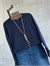 Basic Manşet Kollu Yırtmaç Detaylı Sweat (Lacivert)