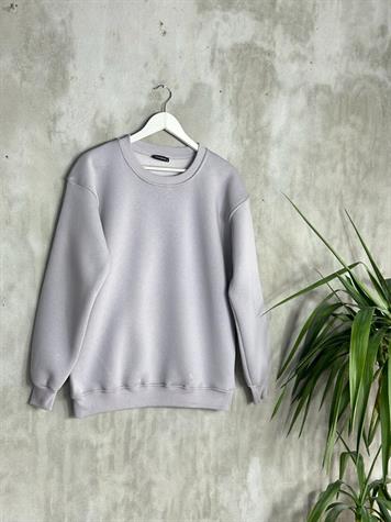 Basic Model Şardonlu Sweat (Gri)