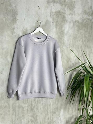 Basic Model Şardonlu Sweat (Gri)