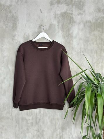 Basic Model Şardonlu Sweat (Kahve)