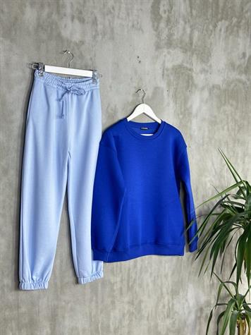 Basic Model Şardonlu Sweat (Lacivert)