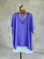 Basic Oversize Merserize Yan Yırtmaç Triko (Mor)