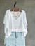 Basic Oversize Merserize Yan Yırtmaç Triko (Beyaz)