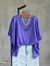 Basic Oversize Merserize Yan Yırtmaç Triko (Mor)