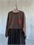 Basic Oversize Ön Arka Nakışlı Biber Tişört (Kahve)