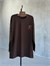 Basic Oversize Ön Arka Nakışlı Kiraz Sweat (Kahve)