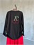 Basic Oversize Ön Arka Nakışlı Kiraz Sweat (Siyah)