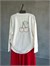 Basic Oversize Ön Arka Nakışlı Kiraz Sweat (Beyaz)