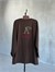 Basic Oversize Ön Arka Nakışlı Kiraz Sweat (Kahve)
