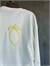 Basic Oversize Ön Arka Nakışlı Limon Sweat (Beyaz)