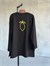 Basic Oversize Ön Arka Nakışlı Limon Sweat (Siyah)