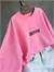 Oversize Yazı Baskılı Sweatshirt(Pembe)