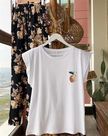 Baskı Detaylı Vatkalı Tshirt