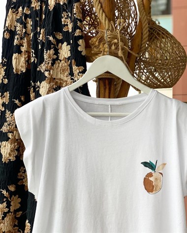 Baskı Detaylı Vatkalı Tshirt