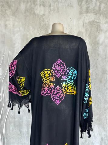 Tatillik Batik Otantik Elbise (SİYAH)