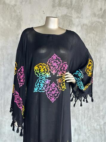 Tatillik Batik Otantik Elbise (SİYAH)