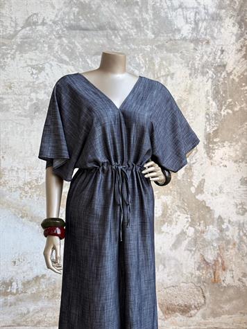 Bel Ayarlanabilir Büzgü Detaylı Elbise (Antrasit)