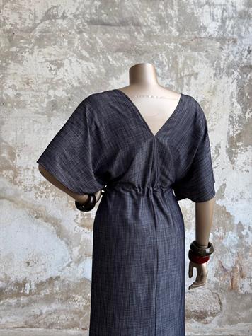 Bel Ayarlanabilir Büzgü Detaylı Elbise (Antrasit)