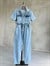 Bel Büzgülü Denim Tulum (Mavi)