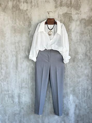 Bel Lastik Detaylı Kumaş Pantolon (Antrasit)