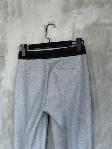 Bel Lastik Detaylı Kumaş Pantolon (Gri)
