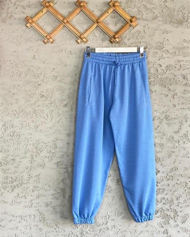 Bel Ve Paça Lastikli Jogger Eşofman (Mavi)