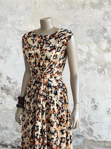 Belden Bağlama Detaylı Çiçekli Maxi Boy Elbise (Sarı)