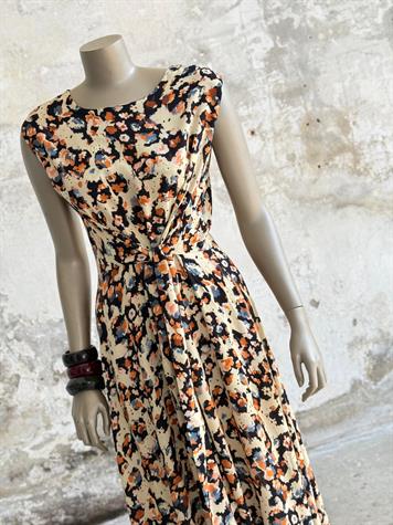 Belden Bağlama Detaylı Çiçekli Maxi Boy Elbise (Sarı)