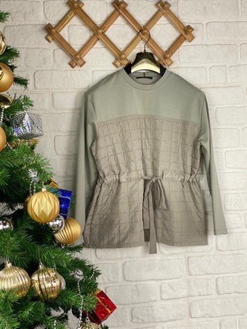 Belden Büzgülü Sweat (Mint)