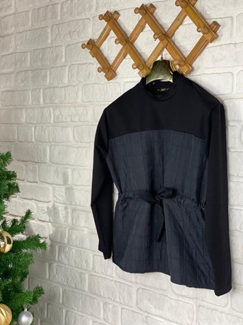 Belden Büzgülü Sweat (Siyah)