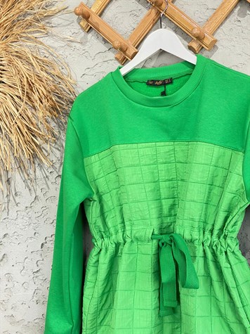 Belden Büzgülü Sweat (Yeşil)