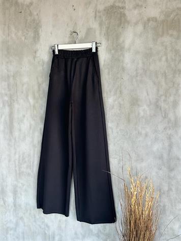 Belden Lastikli Bol Paça Eşofman Pantolon (Siyah)