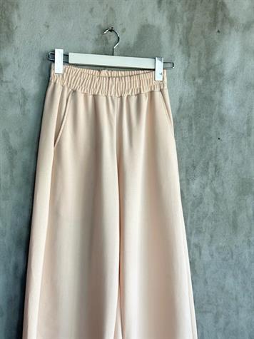 Belden Lastikli Bol Paça Eşofman Pantolon (Bej)