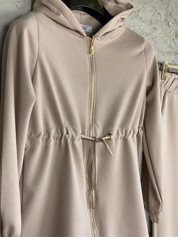 Belden Sıkmalı Eşofman Takımı (Camel)